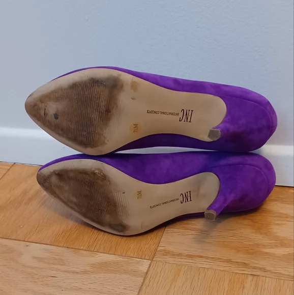 INC International Concepts Purple Suede Heels Size7.5 - Picture 5 of 7